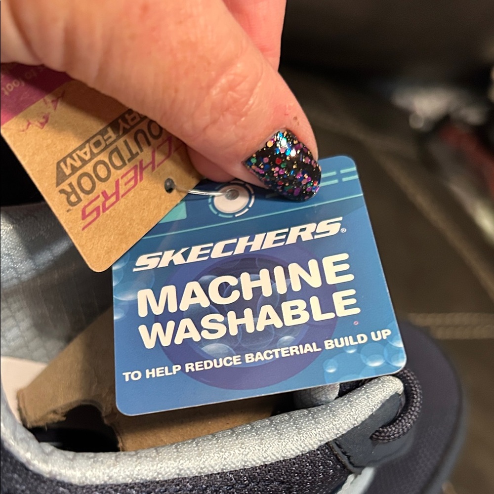 Skechers Navy and Light Blue Hiker Sneakers 8 - Picture 9 of 10